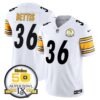 Steelers 50th Anniversary Of Super Bowl IX Patch Vapor Limited Jersey – All Stitched – White – Jerome Bettis Jersey