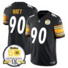 Steelers 50th Anniversary Of Super Bowl IX Patch Vapor Limited Jersey – All Stitched – Black – T. J. Watt Jersey