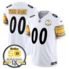Steelers 50th Anniversary Of Super Bowl IX Patch Vapor Limited Custom Jersey – All Stitched – White Jersey