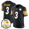 Steelers 50th Anniversary Of Super Bowl IX Patch Vapor Limited Jersey – All Stitched – Black – Russell Wilson Jersey