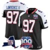 New York Giants 100th Season & State Patch Vapor Limited Jersey – All Stitched – Black Alternate – Dexter Lawrence II Jersey