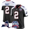 New York Giants 100th Season & State Patch Vapor Limited Jersey – All Stitched – Black Alternate – Jaxson Dart Jersey