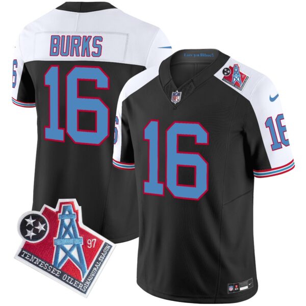Titans 1997 Throwback Vapor Limited Jersey – All Stitched – Black Alternate – Treylon Burks Jersey