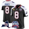 New York Giants 100th Season & State Patch Vapor Limited Jersey – All Stitched – Black Alternate – Daniel Jones Jersey