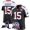 New York Giants 100th Season & State Patch Vapor Limited Jersey – All Stitched – Black Alternate – Tommy DeVito Jersey
