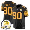 Steelers 50th Anniversary Of Super Bowl IX Patch Vapor Limited Jersey – All Stitched – Color Rush – T. J. Watt Jersey