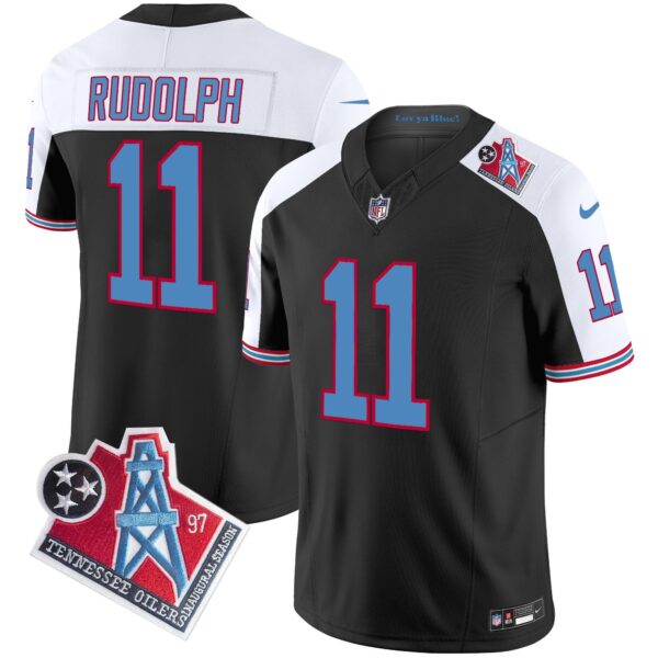 Titans 1997 Throwback Vapor Limited Jersey – All Stitched – Black Alternate – Mason Rudolph Jersey