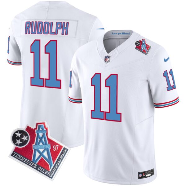 Titans 1997 Throwback Vapor Limited Jersey – All Stitched – White – Mason Rudolph Jersey