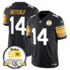 Steelers 50th Anniversary Of Super Bowl IX Patch Vapor Limited Jersey – All Stitched – 1975 Throwback – DK Metcalf Jersey