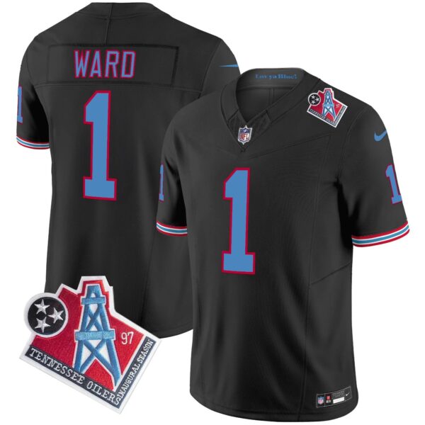 Titans 1997 Throwback Vapor Limited Jersey – All Stitched – Black – Cam Ward Jersey