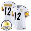 Steelers 50th Anniversary Of Super Bowl IX Patch Vapor Limited Jersey – All Stitched – White – Terry Bradshaw Jersey