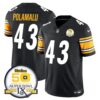 Steelers 50th Anniversary Of Super Bowl IX Patch Vapor Limited Jersey – All Stitched – Black – Troy Polamalu Jersey