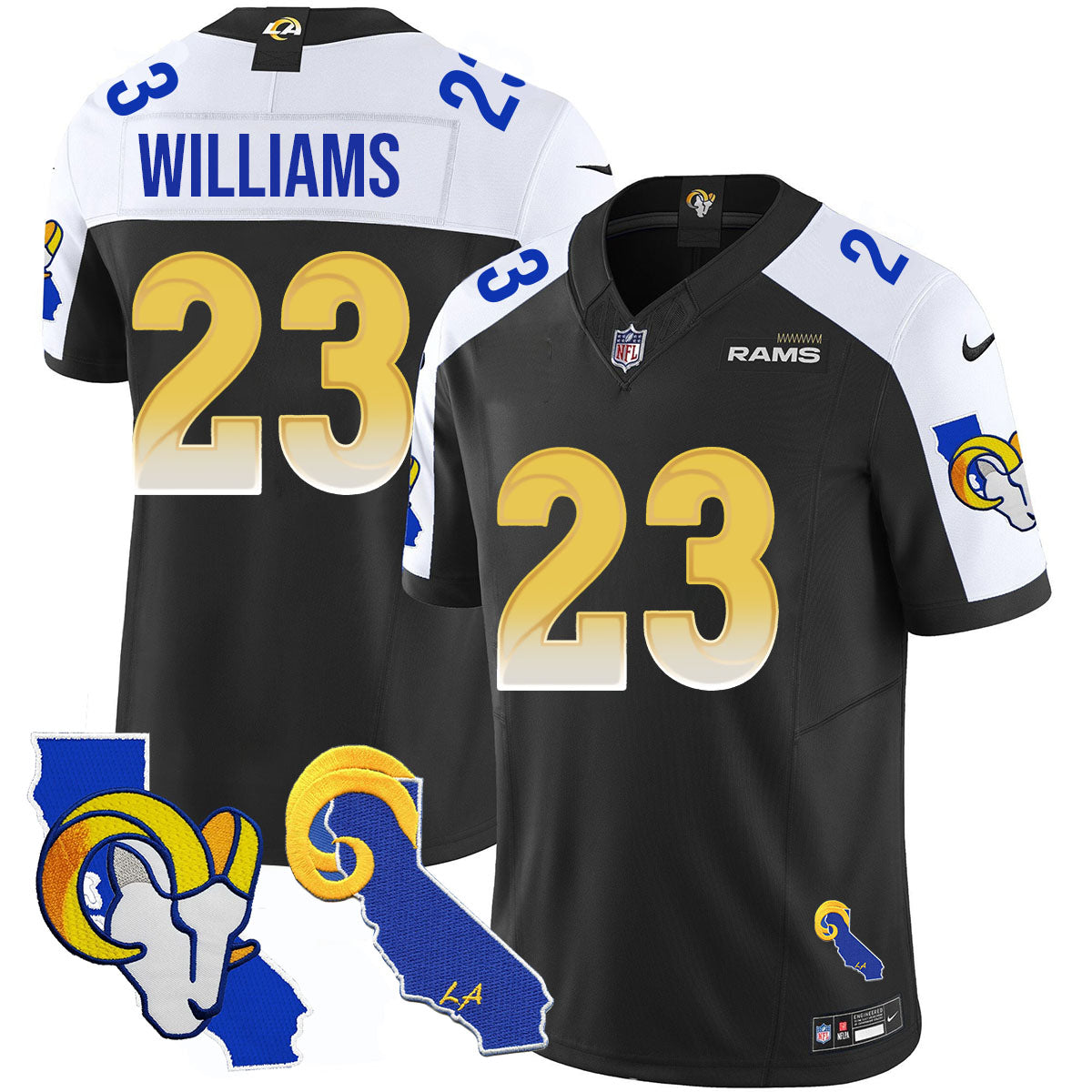 Los Angeles Rams 2025 Vapor Limited Jersey – All Stitched – Black Alternate – Kyren Williams Jersey
