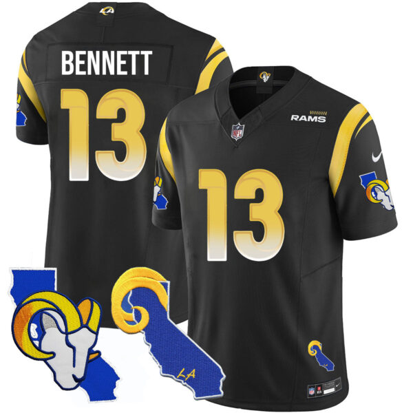 Los Angeles Rams 2025 Vapor Limited Jersey – All Stitched – Black – Stetson Bennett Jersey