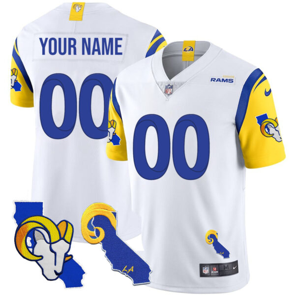 Los Angeles Rams 2025 Vapor Limited Custom Jersey – All Stitched – White Jersey