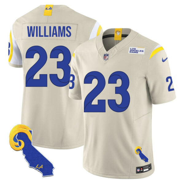 Los Angeles Rams 2025 Vapor Limited Jersey – All Stitched – Bone – Kyren Williams Jersey
