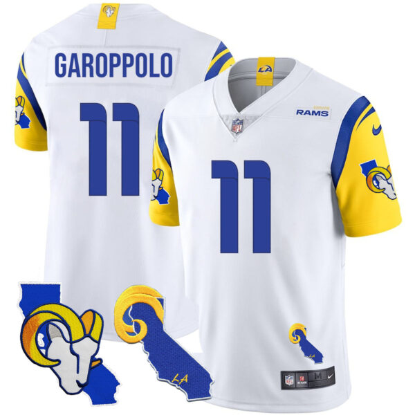 Los Angeles Rams 2025 Vapor Limited Jersey – All Stitched – White – Jimmy Garoppolo Jersey
