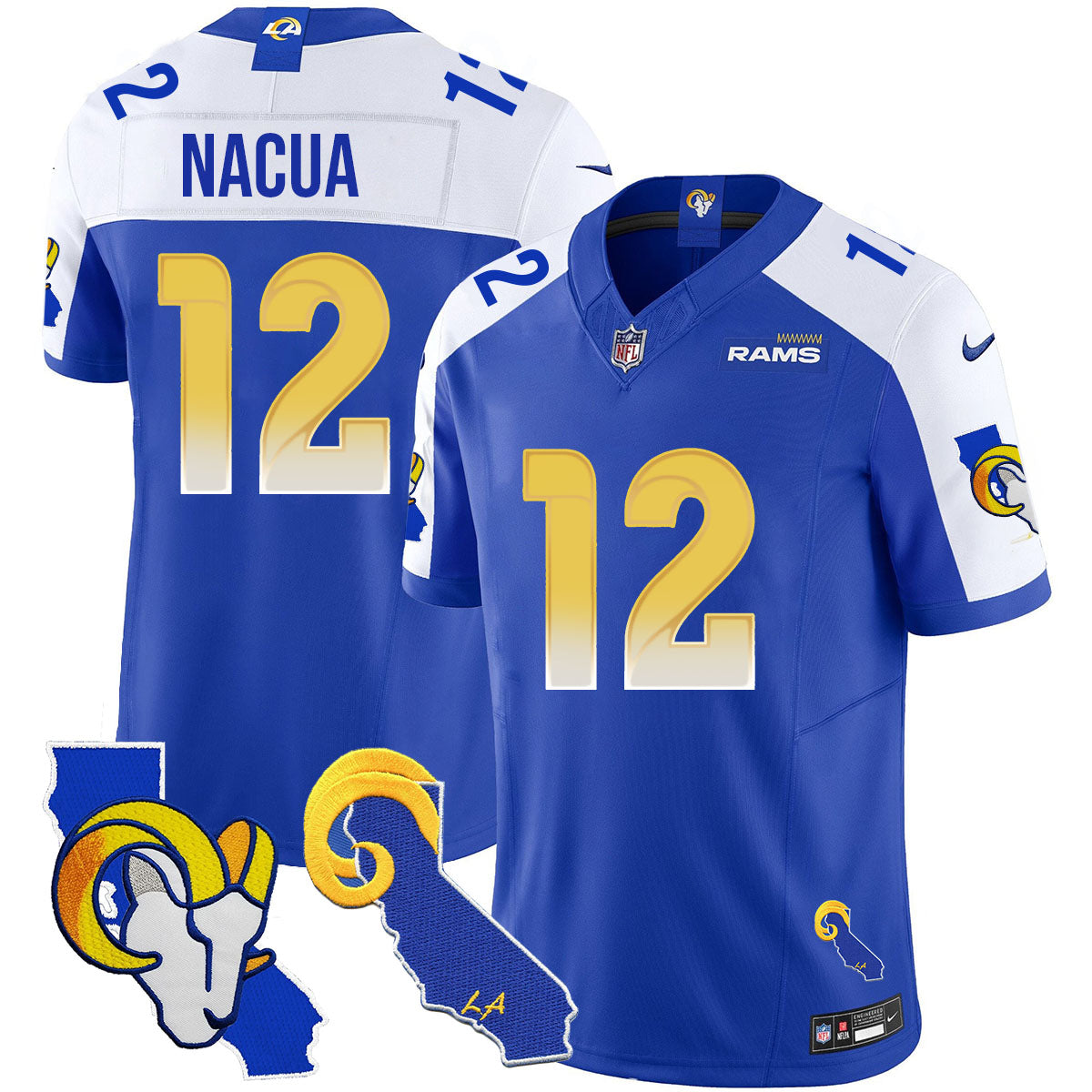 Los Angeles Rams 2025 Vapor Limited Jersey – All Stitched – Royal Alternate – Puka Nacua Jersey