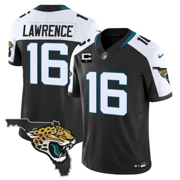 Jacksonville Jaguars Florida Patch Vapor Jersey – All Stitched – Black Alternate – Trevor Lawrence Jersey