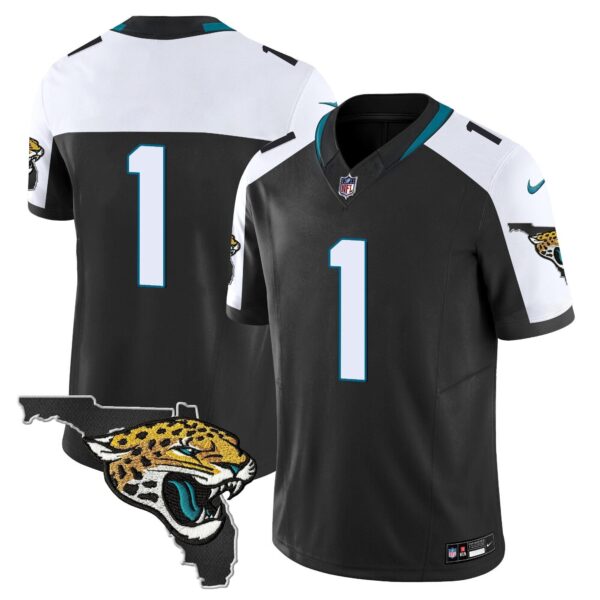 Jacksonville Jaguars Florida Patch Vapor Jersey – All Stitched – Black Alternate – #1 Team Jersey