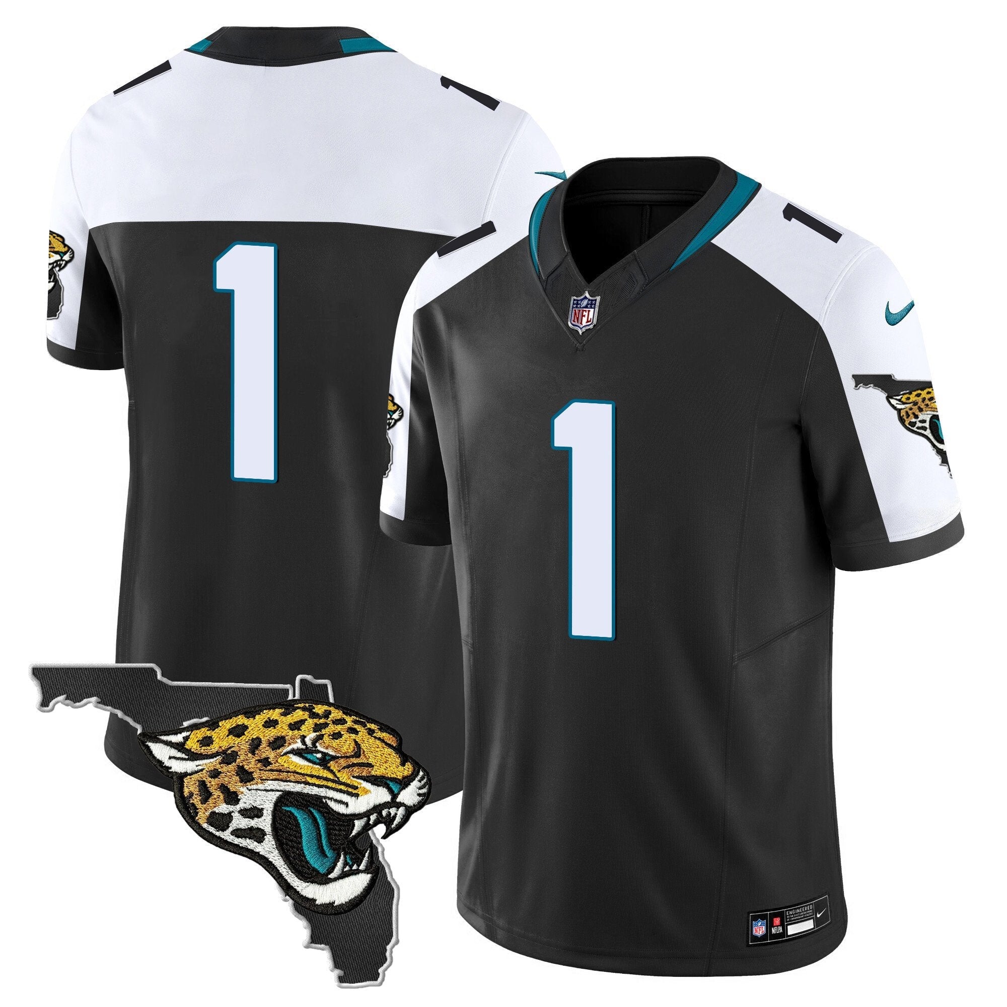 Jacksonville Jaguars Florida Patch Vapor Jersey – All Stitched – Black Alternate – #1 Team Jersey