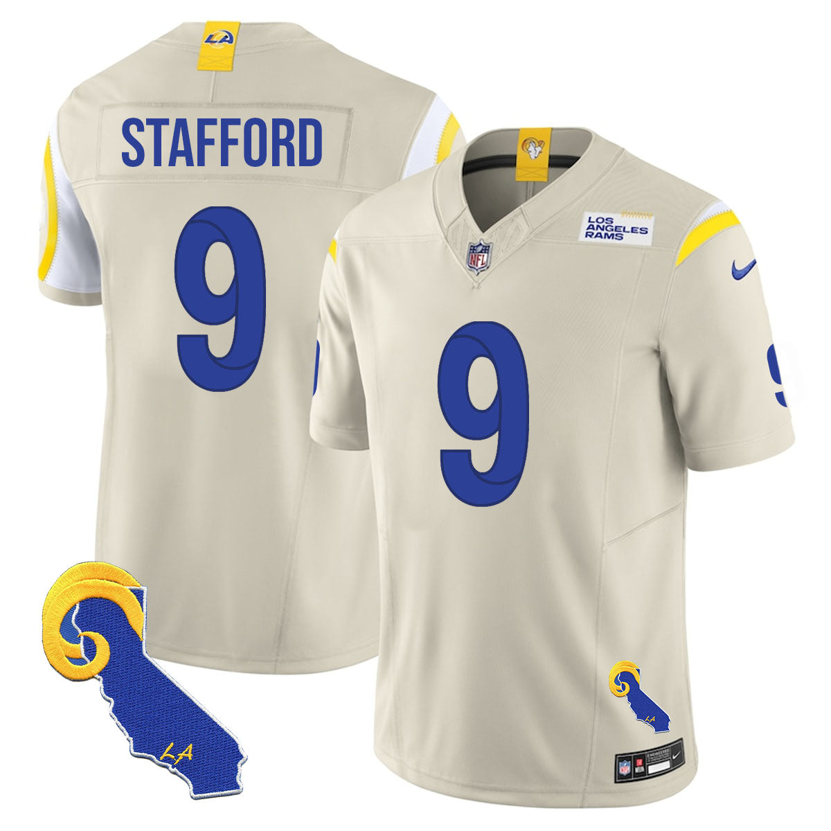 Los Angeles Rams 2025 Vapor Limited Jersey – All Stitched – Bone – Matthew Stafford Jersey