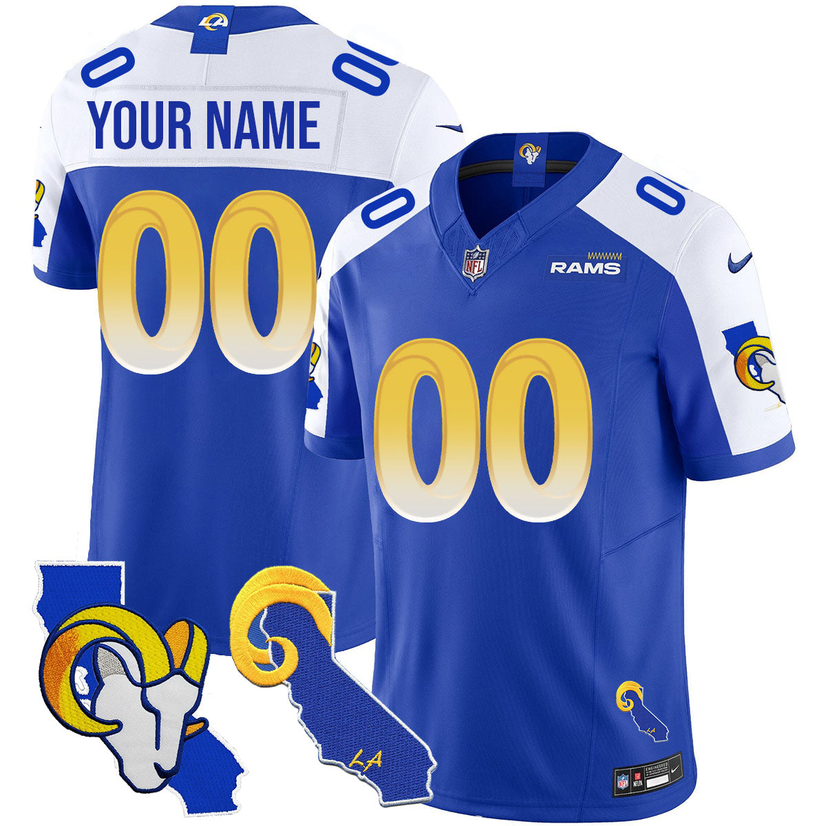 Los Angeles Rams 2025 Vapor Limited Custom Jersey – All Stitched – Royal Alternate Jersey