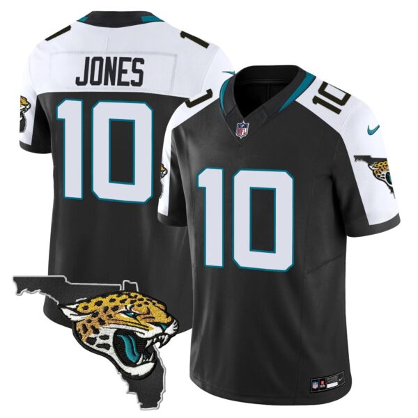 Jacksonville Jaguars Florida Patch Vapor Jersey – All Stitched – Black Alternate – Mac Jones Jersey