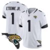 Jacksonville Jaguars Florida Patch Vapor Jersey – All Stitched – White – Travis Etienne Jr. Jersey