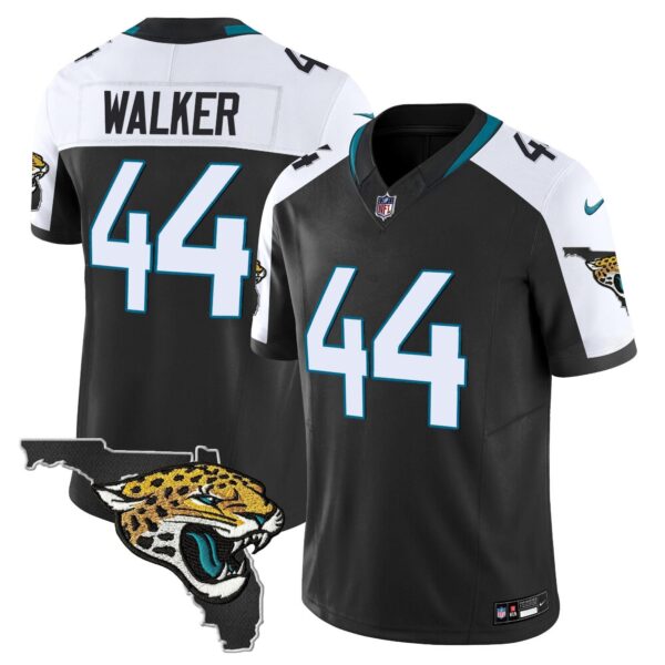 Jacksonville Jaguars Florida Patch Vapor Jersey – All Stitched – Black Alternate – Travon Walker Jersey