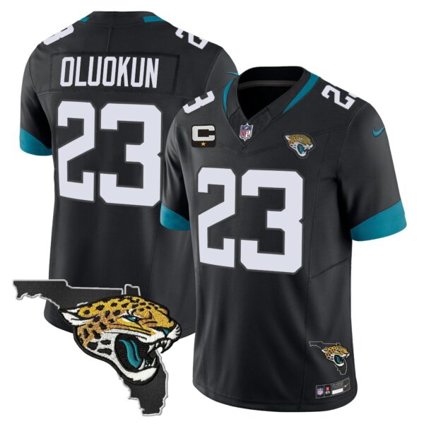 Jacksonville Jaguars Florida Patch Vapor Jersey – All Stitched – Black – Foyesade Oluokun Jersey