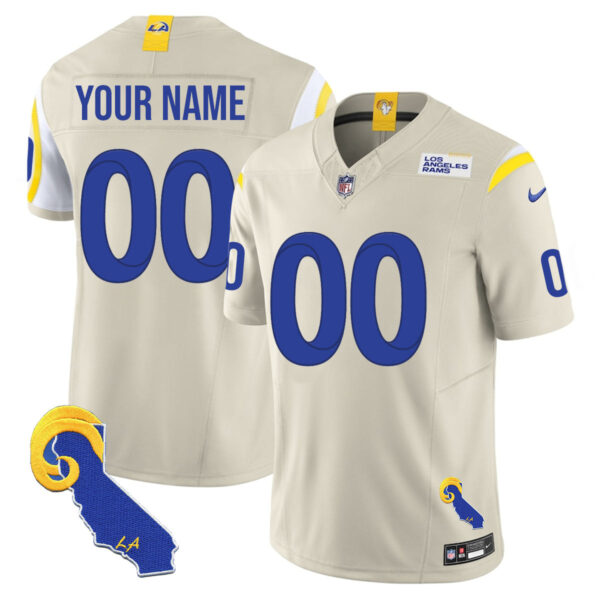 Los Angeles Rams 2025 Vapor Limited Custom Jersey – All Stitched – Bone Jersey
