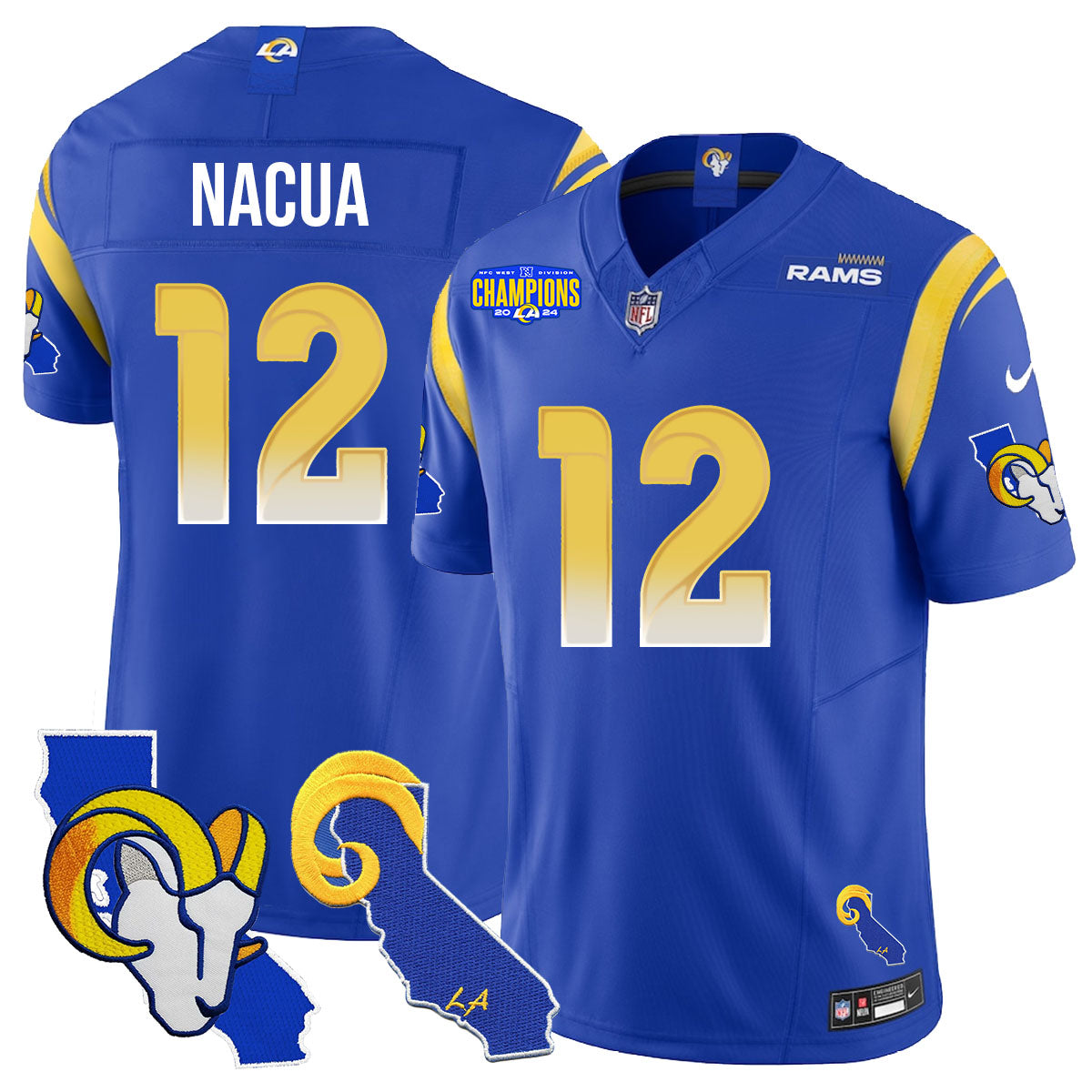 Los Angeles Rams 2025 Vapor Limited Jersey – All Stitched – Royal – Puka Nacua Jersey