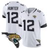 Jacksonville Jaguars Florida Patch Vapor Jersey – All Stitched – White – Travis Hunter Jersey