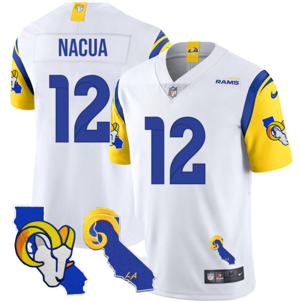 Los Angeles Rams 2025 Vapor Limited Jersey – All Stitched – White – Puka Nacua Jersey