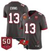 Tampa Bay Buccaneers 50th Season Limited Jersey – All Stitched – Mike Evans – Pewter Jersey