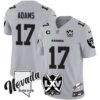 Raiders 2025 Vapor Limited Jersey – 65th Anniversary – All Stitched – Silver – Davante Adams Jersey