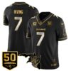 Tampa Bay Buccaneers 50th Season Limited Gold Jersey – All Stitched – Black Limited – Bucky Irving Jersey