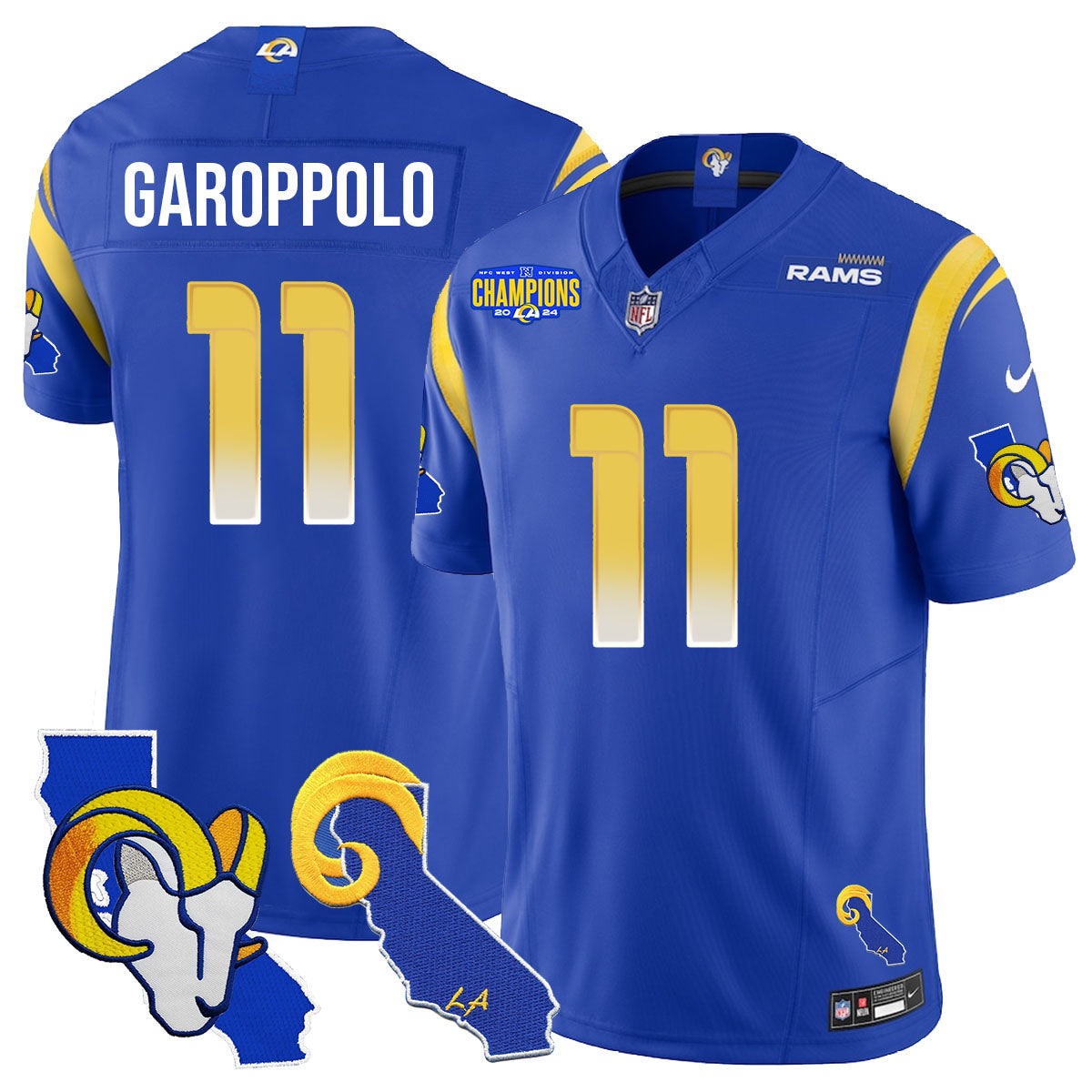 Los Angeles Rams 2025 Vapor Limited Jersey – All Stitched – Royal – Jimmy Garoppolo Jersey