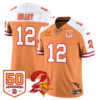 Tampa Bay Buccaneers 50th Season Limited Jersey – All Stitched – Tom Brady – Creamsicle Alternate Jersey