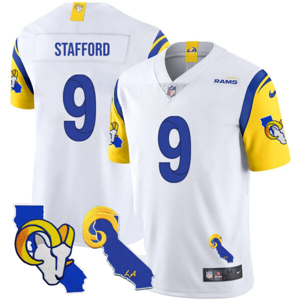 Los Angeles Rams 2025 Vapor Limited Jersey – All Stitched – White – Matthew Stafford Jersey