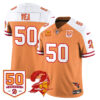 Tampa Bay Buccaneers 50th Season Limited Jersey – All Stitched – Vita Vea – Creamsicle Alternate Jersey