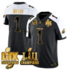 Philadelphia Eagles LII-LIX Super Bowl Champions Gold Jersey – All Stitched – Alternate – Jalen Hurts Jersey