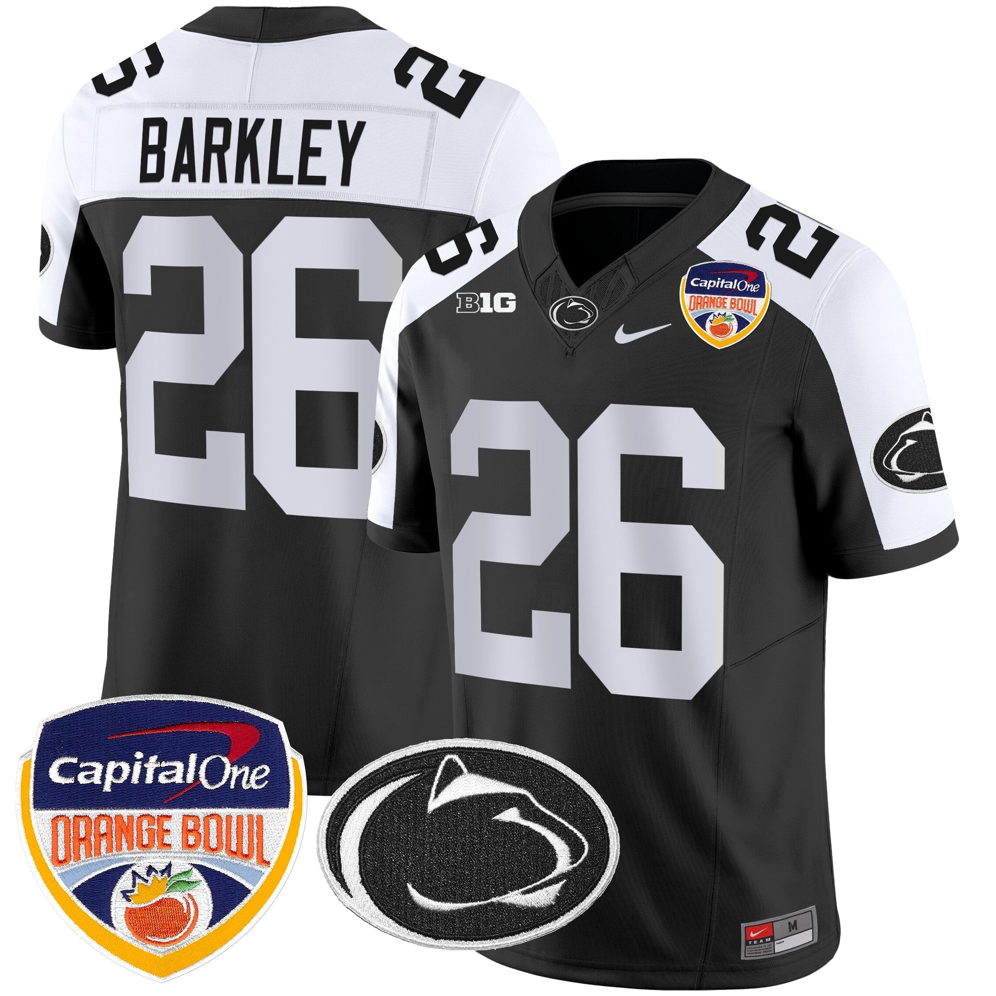 Penn State Nittany Lions Orange Bowl Patch Vapor Limited Jersey – All Stitched – Black Alternare – Saquon Barkley Jersey