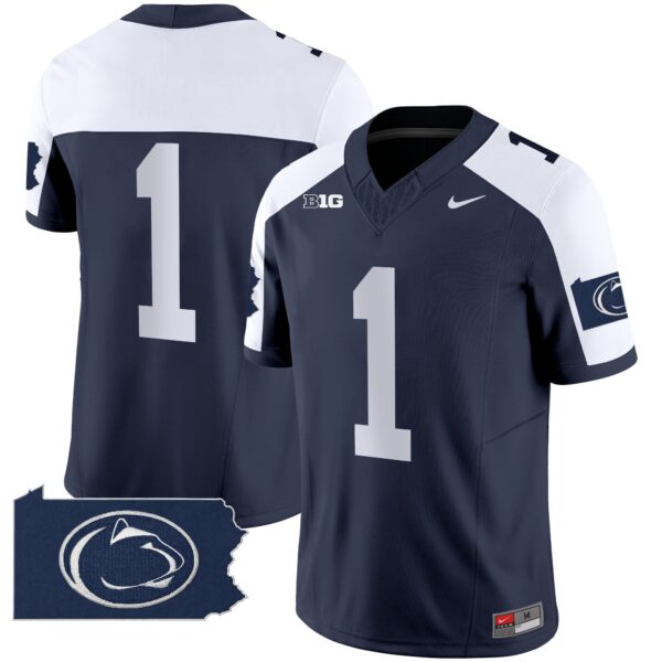 Penn State Nittany Lions 2024 Home Patch Vapor Limited Jersey – All Stitched – Navy Alternate – #1 Team Jersey