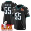 Philadelphia Eagles Super Bowl LIX Patch Vapor Limited Jersey – All Stitched – Black – Brandon Graham Jersey