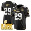 Chiefs Super Bowl LIX Patch Gold Vapor Limited Jersey – All Stitched – Black Limited – Kareem Hunt Jersey
