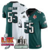 Philadelphia Eagles LII-LIX Super Bowl Champions Vapor Limited Jersey – All Stitched – Split – Brandon Graham Jersey