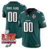 Custom Name/Gender Philadelphia Eagles Super Bowl LIX Champions Vapor Limited Jersey – All Stitched – Midnight Green Jersey
