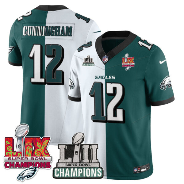 Philadelphia Eagles LII-LIX Super Bowl Champions Vapor Limited Jersey – All Stitched – Split – Randall Cunningham Jersey